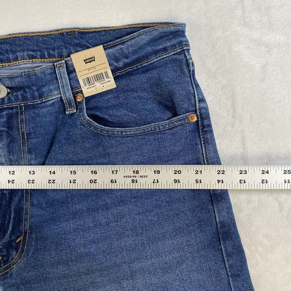 NWT Levi's Mens Dark Stonewash Regular Fit Straight Leg Jeans 505 Size W38 x L30